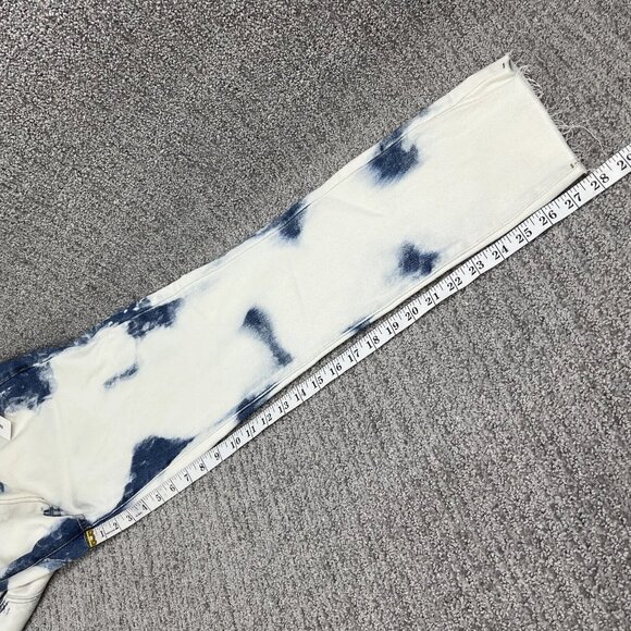 Pacsun Jeans 29x28 High Rise Relaxed Fit Bleach Stained Wash Snowflake Raw Hem - Picture 9 of 11